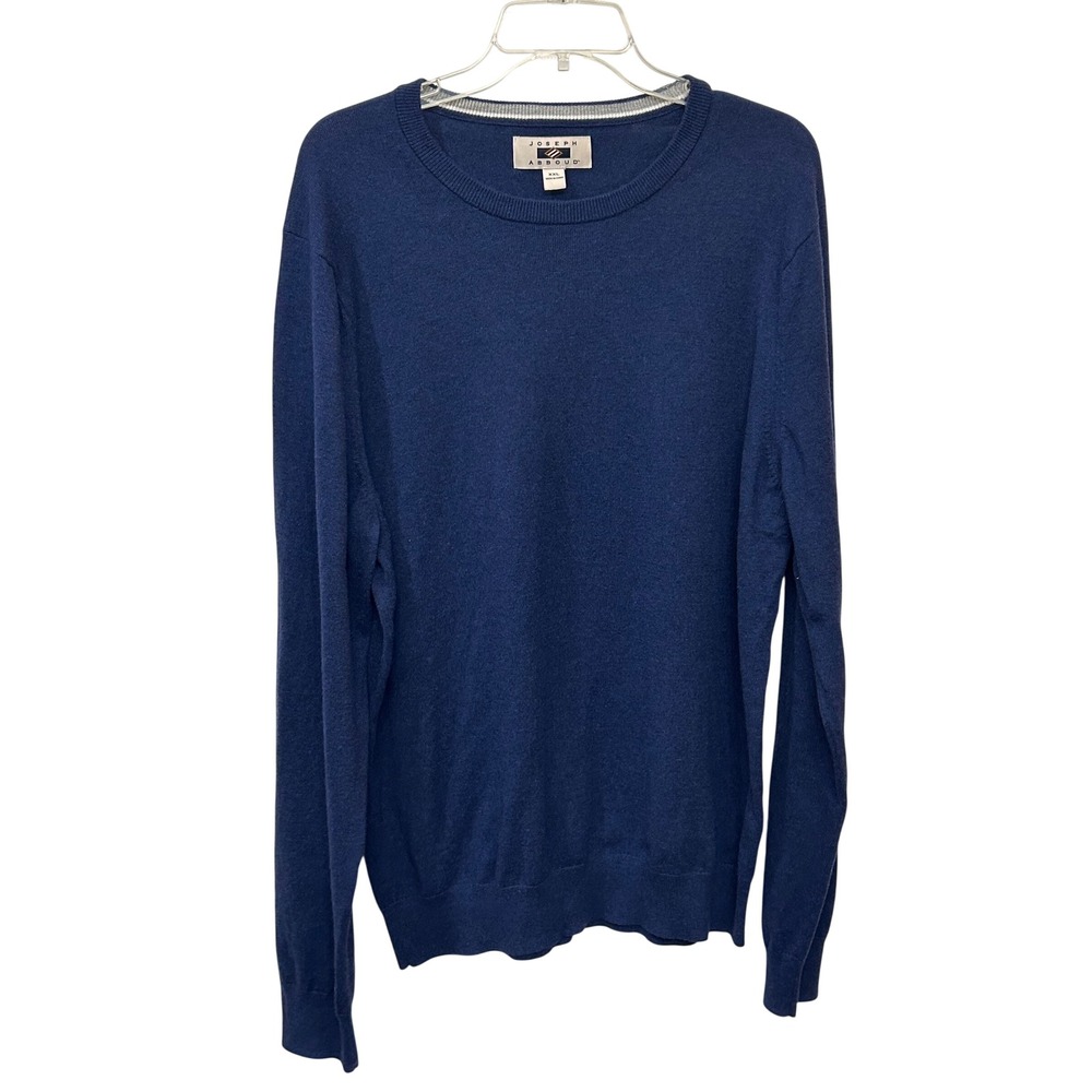 Joseph Abboud Mens XXL Navy Blue Crew Neck Long Sleeve Knit Pullover Sweater